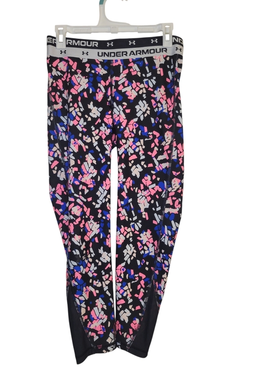 Under Armour Other - Under Armour Girl's Printed Athletic Leggings - Black with Pink & Blue Pattern
